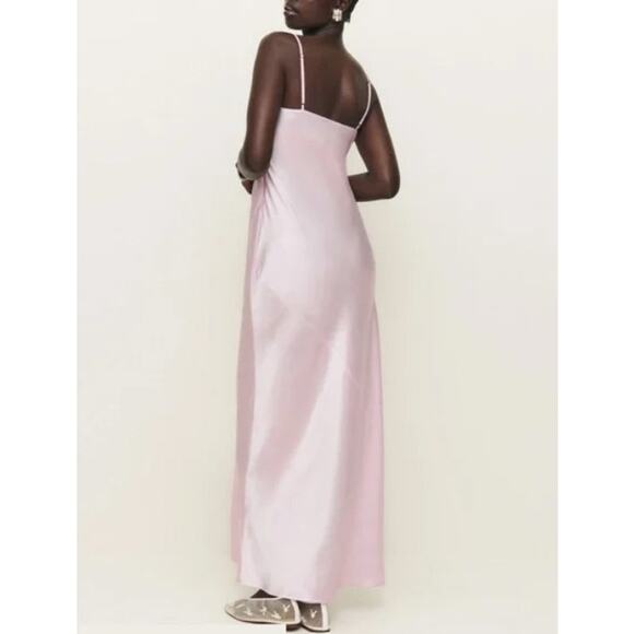 NWD Reformation Brie Silk Maxi Dress GownSize 14 Cherry Blossom #4A462 - Picture 3 of 15